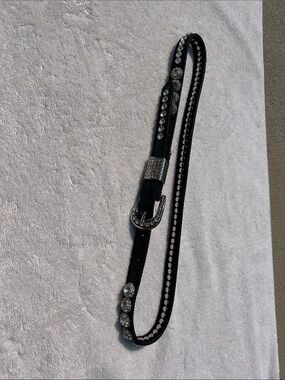 Guess Black Crystal-Embellished Women's Belt